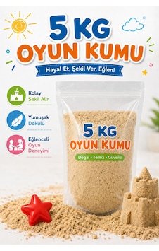 5 Kg Oyun Kumu Şekil Alabilen Yumuşak Dokulu Eğitici Aktivite Kumu Çocuk Oyun Kumu Bej