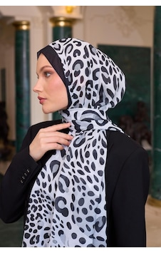 İpekhan Soft Şal Beyaz Gri 3050-04 Çok Renkli