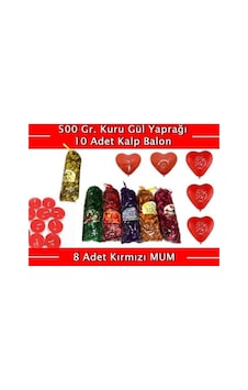 Renkli Kokulu Gül Yaprakları 500 Gr + 10 Kalpli Balon + 8 Kırmızı Mum Diğer Renkli Kokulu Gül Yaprakları 500 Gr + 10 Kalpli Balon + 8 Kırmızı Mum Diğer