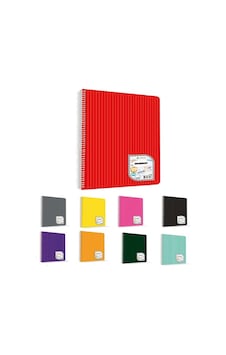 Çınar 60 Yaprak Çizgili Defter A4 Spiralli Pp - 4 Adet Çok Renkli