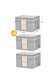Serstil 3 Adet - Pencereli Kazak Kıyafet Hurcu 45 X 40 X 30 Cm - Gri Benekli Gb-3k Serstil 3 Adet - Pencereli Kazak Kıyafet Hurcu 45 X 40 X 30 Cm - Gri Benekli Gb-3k