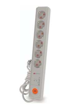 Mutlusan Ri-Tech 6'lı Şok Korumalı Usb Anahtarlı Topraklı Grup Priz 1.5 Metre Beyaz Mutlusan Ri-Tech 6'lı Şok Korumalı Usb Anahtarlı Topraklı Grup Priz 1.5 Metre Beyaz