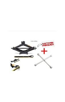 Oto Bijon Anahtarı + Oto Cırcırlı Kriko Makas Tip 1.5 Ton