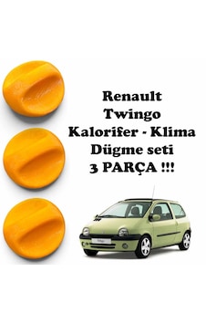 Renault Twingo Kalorifer Klima Düğme Seti 3 Parça Kalorifer Düğmeleri Turuncu Renault Twingo Kalorifer Klima Düğme Seti 3 Parça Kalorifer Düğmeleri Turuncu