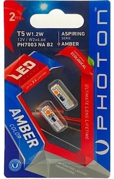 Photon T5 12v W1.2w Mber 3 Smd Led 2'lı Blıster Photon T5 12v W1.2w Mber 3 Smd Led 2'lı Blıster