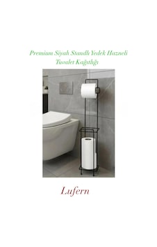 Premium Siyah Standlı Yedek Hazneli Tuvalet Kağıtlığı Banyo Modern Montajsız Uzun Ömürlü Ev Ofis Çok Renkli Premium Siyah Standlı Yedek Hazneli Tuvalet Kağıtlığı Banyo Modern Montajsız Uzun Ömürlü Ev Ofis Çok Renkli