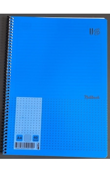 Udep A4 Spiralli Noktalı Defter 40 Yaprak Mavi Kapak Notebook