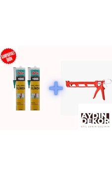 Silikon Genel Amaçlı Silikon Şeffaf 2 Adet + Silikon Tabancası Silikon Genel Amaçlı Silikon Şeffaf 2 Adet + Silikon Tabancası