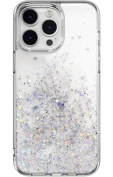 Apple Uyumlu iPhone 14 Pro Max Kılıf Parlayan Simli Şeffaf Lisanslı Switcheasy Starfield Kapak Renksiz