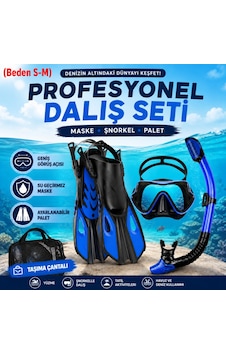 Hymark Full Dalış Seti S-m Beden Maske Şnorkel Palet Ayarlanabilir Profesyonel Deniz Seti Taşıma Çantalı Mavi - Siyah Hymark Full Dalış Seti S-m Beden Maske Şnorkel Palet Ayarlanabilir Profesyonel Deniz Seti Taşıma Çantalı Mavi - Siyah