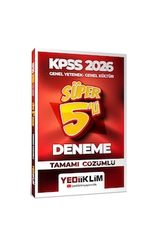 Yediiklim Yayınları 2026 Kpss Genel Yetenek Genel Kültür Tamamı Çözümlü Süper 5 Li Deneme Yediiklim Yayınları 2026 Kpss Genel Yetenek Genel Kültür Tamamı Çözümlü Süper 5 Li Deneme