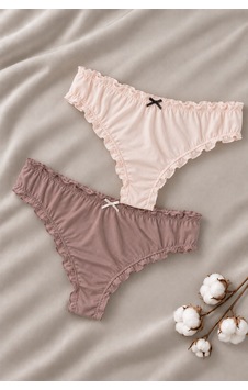 Loveria Kadın Pamuklu Renkli Fırfırlı Bikini/tanga Külot Pudra Mürdüm 2li Pudra-mürdüm Pudra-mürdüm Loveria Kadın Pamuklu Renkli Fırfırlı Bikini/tanga Külot Pudra Mürdüm 2li Pudra-mürdüm Pudra-mürdüm