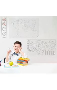 Cengo Dünya Ve Türkiye Haritası Seti Kağıt Tahta - Silgili Kalem Hediyeli Siyah - Beyaz Cengo Dünya Ve Türkiye Haritası Seti Kağıt Tahta - Silgili Kalem Hediyeli Siyah - Beyaz