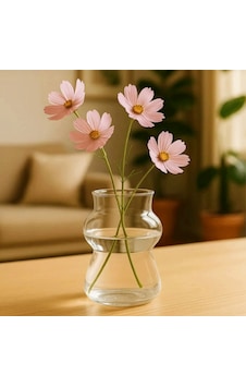 Minimal Vazo Modern Kum Saati Model Borosilikat Cam, 450 Ml Sandglass Model Şeffaf