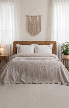 Şaheser Home Collection Yatak Örtüsü Çift Kişilik Anita Bej Çok Renkli
