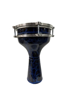 Vatan Yüzüklü Darbuka Mavi Çatlak Desenli Vatan Yüzüklü Darbuka Mavi Çatlak Desenli