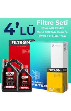 Filtron Renault Megane 1.3 Benzin Tce Filtre Bakım Seti Motul Motor Yağlı (2019-2024) 4 Lü Filtron Renault Megane 1.3 Benzin Tce Filtre Bakım Seti Motul Motor Yağlı (2019-2024) 4 Lü