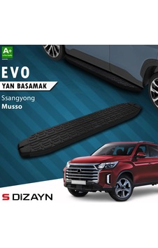 S-dizayn Ssangyong Musso Evo Siyah Yan Basamak 213 Cm 2018-2026 A+ Kalite