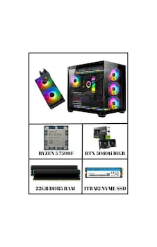 Ramtech Cryotank Cryotank RTX 5060 TI R5 7500F 32 GB 1 TB M2 SSD Free Dos Masaüstü Oyuncu Bilgisayarı