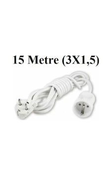 Topraklı 15 Metre Tekli Priz 3x1.5 Mm Seyyar Uzatma Kablosu Topraklı 15 Metre Tekli Priz 3x1.5 Mm Seyyar Uzatma Kablosu