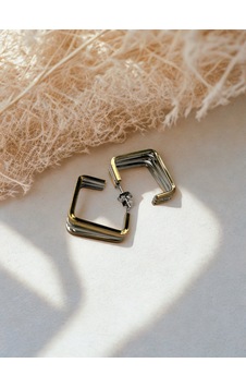 İnsera Kadın Gold Silver İki Renk Modern Çelik Küpe Gold - Gümüş İnsera Kadın Gold Silver İki Renk Modern Çelik Küpe Gold - Gümüş