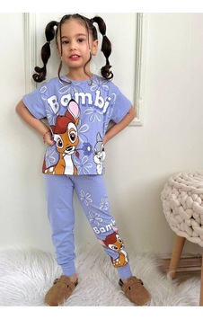 Kısa Kollu Tshırt Pijama Takımı 2'li Takım-1209 Mavi Kısa Kollu Tshırt Pijama Takımı 2'li Takım-1209 Mavi