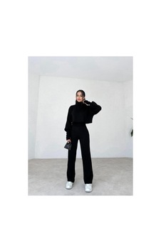 Movella Fashion Balıkçı Yaka Parmak Geçirmeli Movel 2 Li Triko Takım Siyah Siyah Movella Fashion Balıkçı Yaka Parmak Geçirmeli Movel 2 Li Triko Takım Siyah Siyah