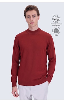 Hatemoğlu Kiremit Regular Fit Yarım Balıkçı Yaka Yünlü Kazak Hatemoğlu Kiremit Regular Fit Yarım Balıkçı Yaka Yünlü Kazak