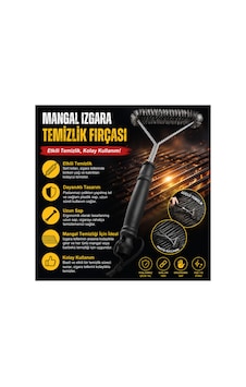 Barbekü Mangal Izgara Teli Temizlik Fırçası Paslanmaz Çelik Tel Ergonomik Saplı Güçlü Temizlik - 899500808