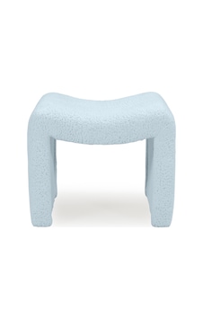 Tokyo Peluş Oval Puf Gri Gri