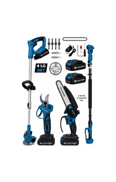 Schutzenger RN811 4 Set Şarjlı Dal Budama Makası Budama Testeresi Zincirli Çim Ot Biçme Makinesi 7 Başlık Teleskopik Kol Mavi Schutzenger RN811 4 Set Şarjlı Dal Budama Makası Budama Testeresi Zincirli Çim Ot Biçme Makinesi 7 Başlık Teleskopik Kol Mavi