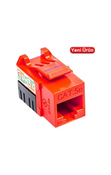 Lınkomm 34916 Cat6a 50u 90 Derece Keystone Jack Kırmızı