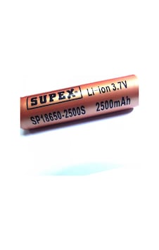 Supex 18650 2500 Şarjlı Li-on Pil Düz Kafa