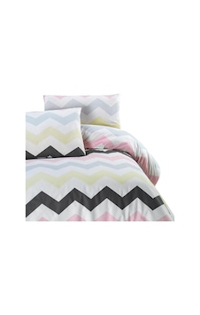 Menderes Home Cotton Collection Ranforce Çift Kişilik Nevresim Seti Zigzag Pembe Renkli
