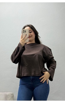 Belendir Kadın Penye Kimono Kol Sweat Kahve Belendir Kadın Penye Kimono Kol Sweat Kahve