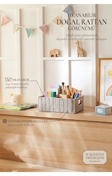 Ocean Home Textile Çocuk Odası Yıkanabilir Gri Pp Rattan Sepet 33 X 23 X 11 Cm Ocean Home Textile Çocuk Odası Yıkanabilir Gri Pp Rattan Sepet 33 X 23 X 11 Cm