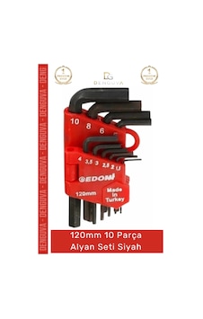 Alyanseti Profesyonel Endüstriyel Mekanik L Tipi Çelik Dayanıklı 120 Mm 10 Parça Alyan Seti Siyah Alyanseti Profesyonel Endüstriyel Mekanik L Tipi Çelik Dayanıklı 120 Mm 10 Parça Alyan Seti Siyah
