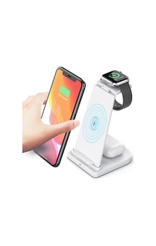 Ally 15w 3in1 Şarj Standı Wireless Kablosuz Şarj Apple Uyumlu iPhone+iwatch+airpods Ym-ud21- 1903 - Renk: Beyaz Ally 15w 3in1 Şarj Standı Wireless Kablosuz Şarj Apple Uyumlu iPhone+iwatch+airpods Ym-ud21- 1903 - Renk: Beyaz