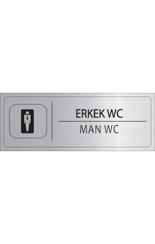 Mayeka Erkek Wc İsimlik Gümüş Metal Kapı İsimliği Levhası Yönlendirme Tabelası