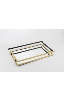 Mikasa Moor Gold Mat Siyah Aynalı Tepsi 43x26x5 Cm Altın Mikasa Moor Gold Mat Siyah Aynalı Tepsi 43x26x5 Cm Altın