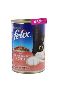 6 Adet - Felix Somonlu Ve Alabalıklı Konserve Kedi Mamasi 400 Gr