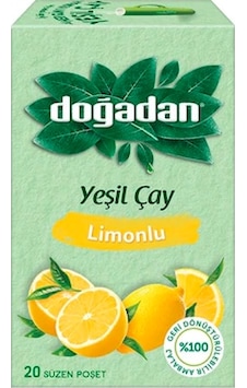 Doğadan Yeşil Çay Limonlu Bitki Süzen Poşet 20'li Doğadan Yeşil Çay Limonlu Bitki Süzen Poşet 20'li