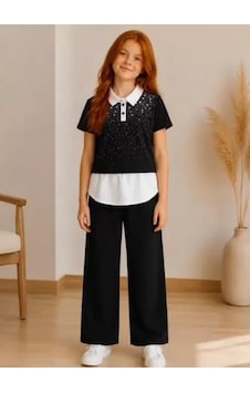 Veraura Lifestyle 9/16 Yaş Oysho Penye Taşlı Çocuk Takımı Siyah Veraura Lifestyle 9/16 Yaş Oysho Penye Taşlı Çocuk Takımı Siyah