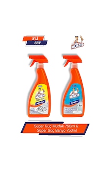Mr.muscle Süper Güç Mutfak 750 ML + Süper Güç Banyo 750 ML Mr.muscle Süper Güç Mutfak 750 ML + Süper Güç Banyo 750 ML