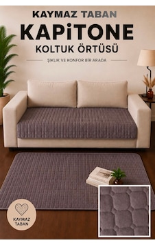 Kare Desenli Tek Parça Kaymaz Taban Kapitone Koltuk Örtüsü Çekyat Kanepe Örtüsü 90x200 Füme Füme Kare Desenli Tek Parça Kaymaz Taban Kapitone Koltuk Örtüsü Çekyat Kanepe Örtüsü 90x200 Füme Füme