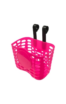 Bisiklet Ön Sepet - 16/20 Plastik, Pembe Askılı Model