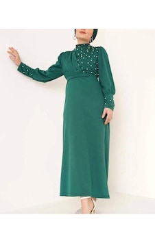 Lovie Moda Madın İncili Özel Gün Elbisesi Yeşil Lovie Moda Madın İncili Özel Gün Elbisesi Yeşil