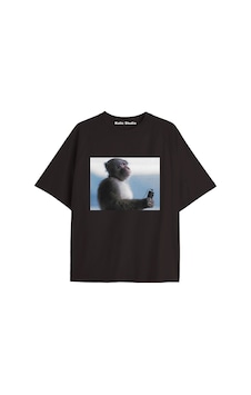 Kalic Studio Kafa Dinleyen Maymun Ünisex Oversize T-shirt Siyah Kalic Studio Kafa Dinleyen Maymun Ünisex Oversize T-shirt Siyah