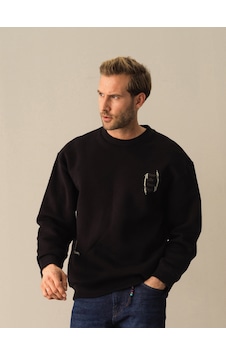 Xint Siyah Oversize Bisiklet Yaka Pamuklu Sweatshirt 300281 Xint Siyah Oversize Bisiklet Yaka Pamuklu Sweatshirt 300281
