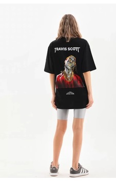 Amorluxe Unisex Baskılı Oversize T-shirt - Siyah